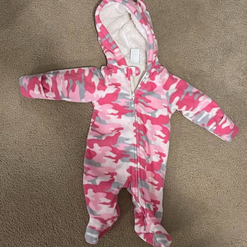 Baby girl fleece snow suit